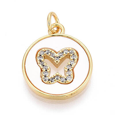 Brass Micro Pave Clear Cubic Zirconia Pendants