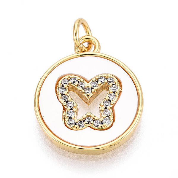 Brass Micro Pave Clear Cubic Zirconia Pendants