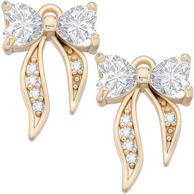 8Pcs Brass Micro Pave Clear Cubic Zirconia Charms