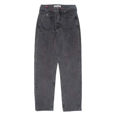 TOMMY HILFIGER Super High Rise Womens Jeans Grey Straight Stone Wash W26 L28