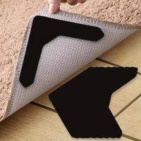 Rug Tape, 4 Counts Reusable Washable Grippers for Rugs, Double Sided Non-slip Rug Pads, Rug Triangle Tape For Living Room Bat...