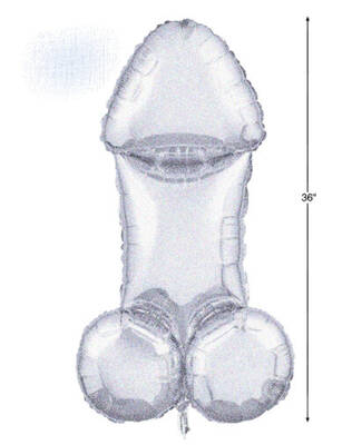 Glitterati Disco Penis 3 Foot Mylar Balloon