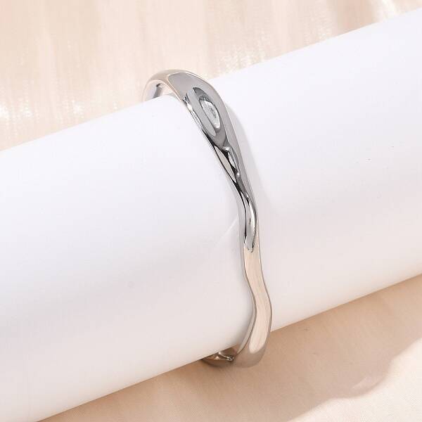 304 Stainless Steel Open Cuff  Bangles for Women