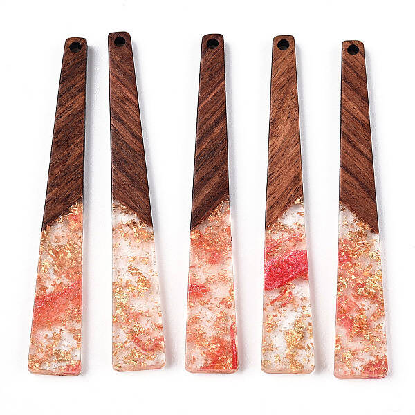 Transparent Resin & Walnut Wood Big Pendants