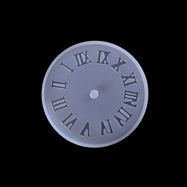 Flat Round with Roman Numerals Clock Wall Decoration Food Grade Silicone Molds