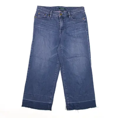 LAUREN RALPH LAUREN Cropped Jeans Blue Denim Regular Straight Stone Wash Womens W30 L23