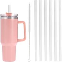 6Pack Replacement Straws with Cleaning Brush for Stanley 30oz 40oz Tumbler Reusable Plastic Straws