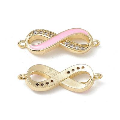 Brass Micro Pave Clear Cubic Zirconia Connector Charms