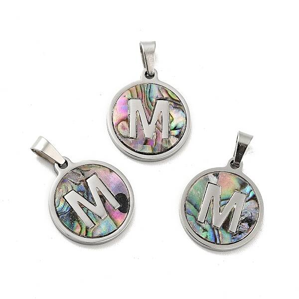 304 Stainless Steel with Paua Shell Pendants
