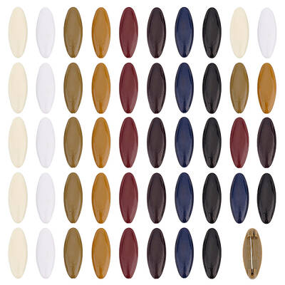 48Pcs Oval Plastic Cover Scarf Safety Pin