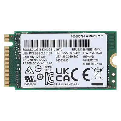 5SS0W79483 Lenovo 128GB PCI Express 3.0 x4 NVMe M.2 2242 Solid State Drive