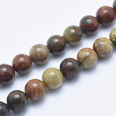 Natural Polychrome Jasper/Picasso Stone/Picasso Jasper Beads Strands