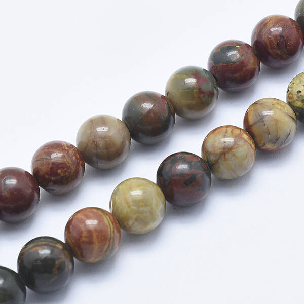 Natural Polychrome Jasper/Picasso Stone/Picasso Jasper Beads Strands