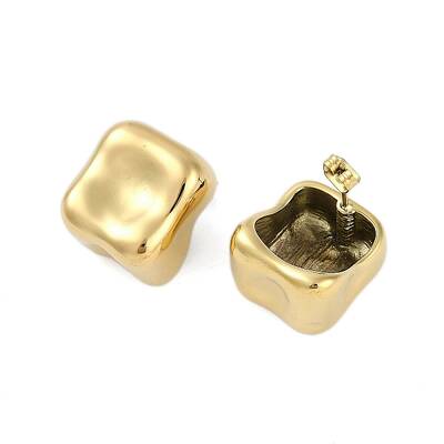 Ion Plating(IP) 304 Stainless Steel Square Stud Earrings for Women