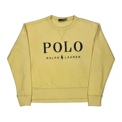 Polo By Ralph Lauren Graphic Sweatshirt - Medium Yellow Cotton Blend