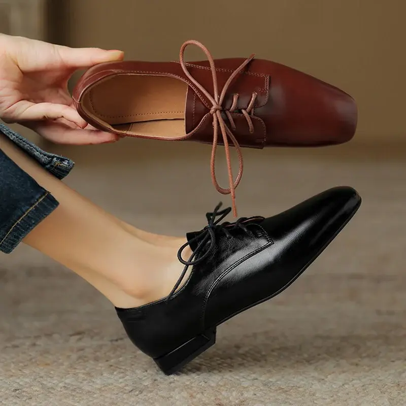 CHIKO Jesenia Square Toe Block Heels Oxfords Shoes