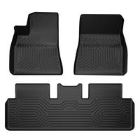 3PCS Car Floor Mats,Compatible with Tesla Model 3 2017-2024,1st & 2nd Row Cargo Liner All Weather Full Cover Protection, Blac...