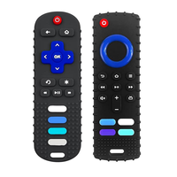 2Pcs Silicone Teething Toys, Remote Control Shape Teethers for Babies Remote Teething Toys, Silicone TV Remote Teether BPA Fr...