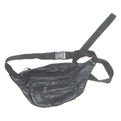 Mens Bum Bag Black Leather Faux Leather