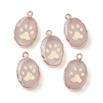Natural Rose Quartz Oval Pendants