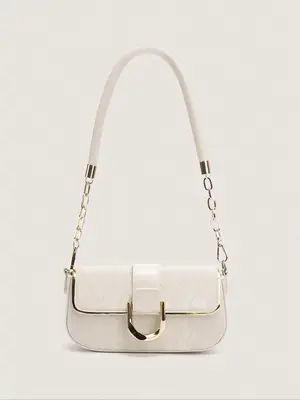 Women's Elegant Minimalist Shoulder Clutch, Trendy Shoulder Bag & Crossbody Bag with Chain Strap, Chic All-match Shoulder Bag...