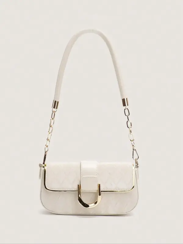 Women's Elegant Minimalist Shoulder Clutch, Trendy Shoulder Bag & Crossbody Bag with Chain Strap, Chic All-match Shoulder Bag...