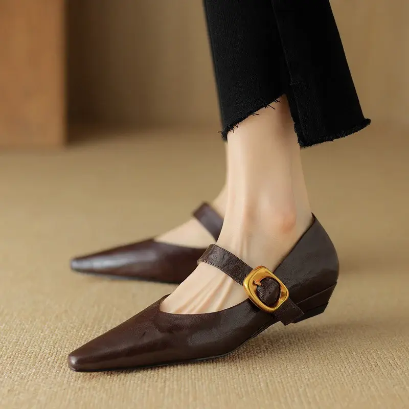CHIKO Viviana Pointy Toe Block Heels Mary Jane Shoes