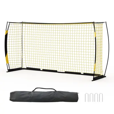 Garvee 12x6 FT Portable Soccer Goal for Backyard - Garvee Collapsible Metal Base Soccer Net, Quick Setup Training Equipment w...