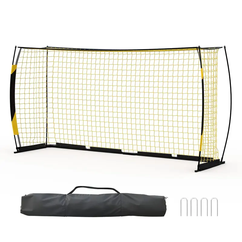 Garvee 12x6 FT Portable Soccer Goal for Backyard - Garvee Collapsible Metal Base Soccer Net, Quick Setup Training Equipment w...