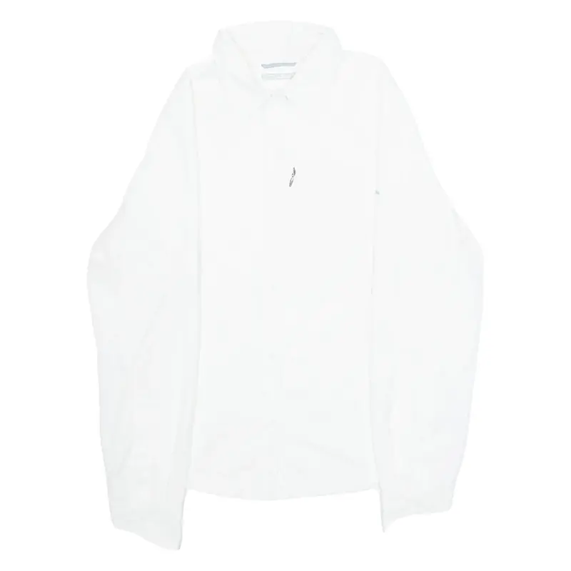 COLUMBIA Womens Plain Shirt White Long Sleeve S