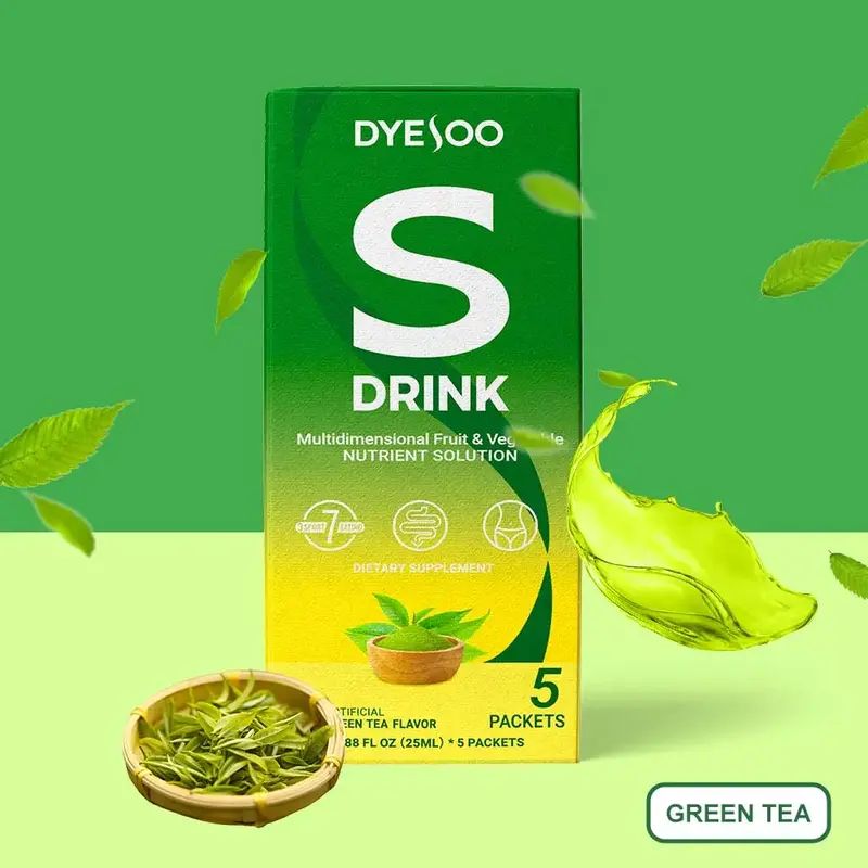 DYESOO S-Drink – Plant-based formula with antioxidants, fiber, and 25+ plant extracts. This low-calorie drink complements a...