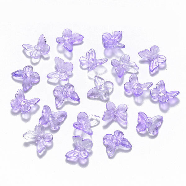 Transparent Spray Painted Glass Charms