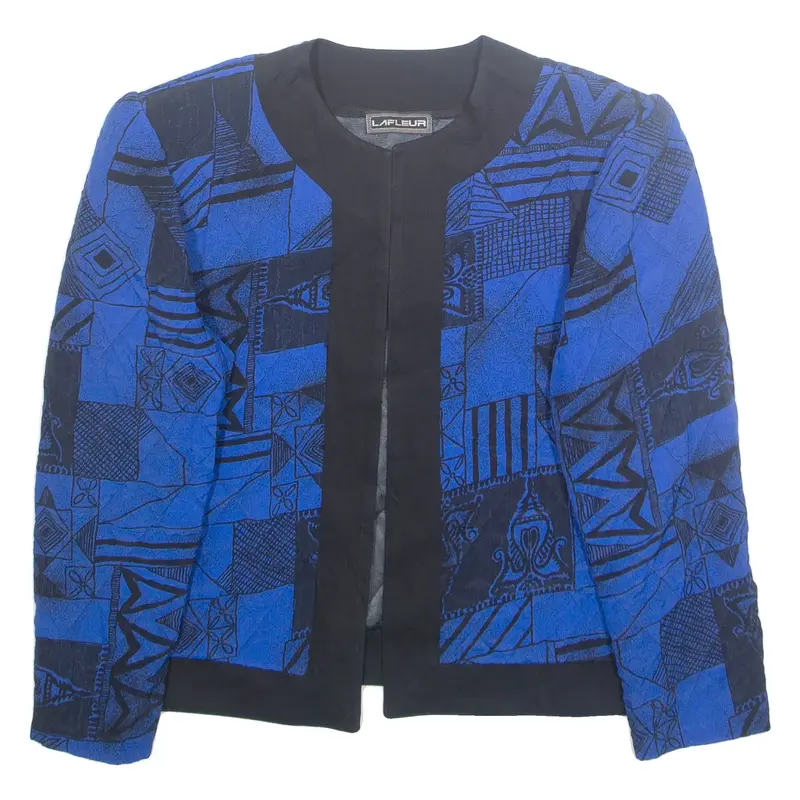 LAFLEUR Womens Jacket Blue Crazy Pattern L