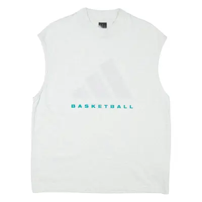 ADIDAS Basketball Mens Vest Grey Sleeveless High Neck S