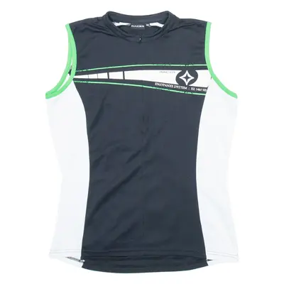 RACER Cycling Mens Jersey Black Sleeveless 1/4 Zip L