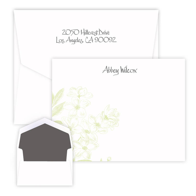 Green Botanical Card - Raised Ink