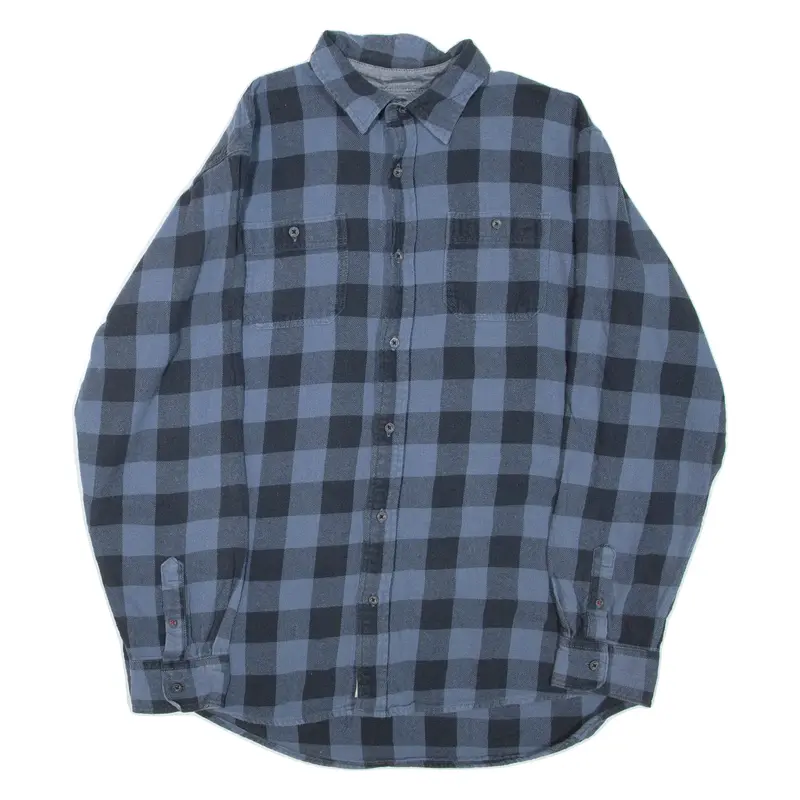 WRANGLER Mens Shirt Blue Check Long Sleeve XL