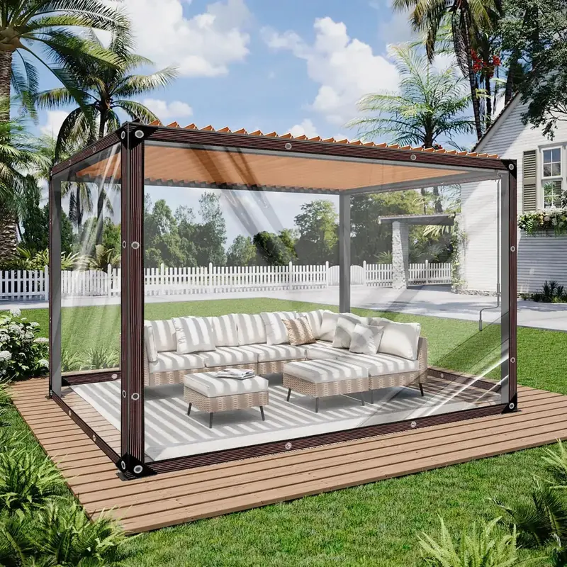 Transparent PE Waterproof Clear Tarpaulin, 1/2 Counts Advanced Waterproof and Rainproof, Canopy Tent, Multifunctional for Ind...