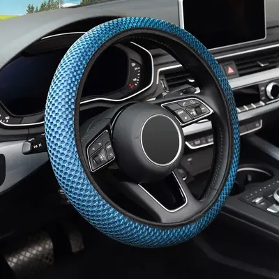 KAFEEK Multiple Colors Elastic Stretch Breathable Car Steering Wheel Cover, 15 inch Universal Fit All Season Comfort Steering...