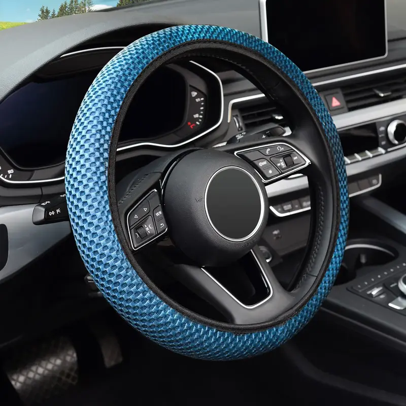 KAFEEK Multiple Colors Elastic Stretch Breathable Car Steering Wheel Cover, 15 inch Universal Fit All Season Comfort Steering...