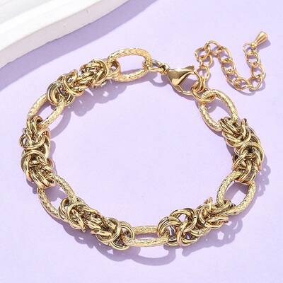 304 Stainless Steel Ovel Link Chain Bracelets for Women