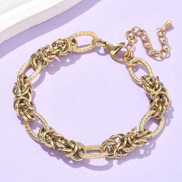 304 Stainless Steel Ovel Link Chain Bracelets for Women