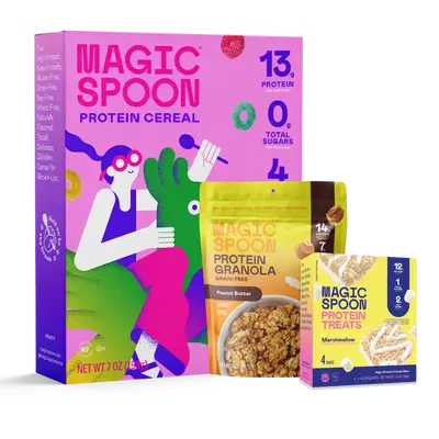 Magic Spoon Fruity Protein Cereal, Granola & Treats Bundle, High Protein, Low Sugar, Keto-Friendly, Gluten-Free Snack Bar & B...