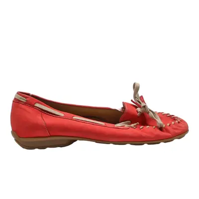 GABOR Loafer Shoes Red Leather Womens UK 7.5