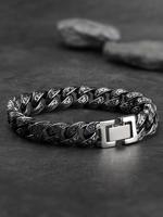 Men's Punk Style Zinc Alloy Chain Bracelet, Hip Hop Street Style Thick Chain, Cuban Chain, Fashion Accessories for Party, Dai...