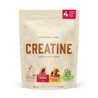 Primeval Labs Creatine Monohydrate Powder - 120 Servings and Travel Sticks, Agua Fresca Flavors, Zero Sugar