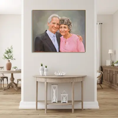 Custom Paintings from Photo Family Original Couple Artwork Abstract Portrait of a Relatives Home Decor | PAINTING FROM PHOTO ...