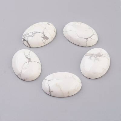 Natural Howlite Flat Back Cabochons
