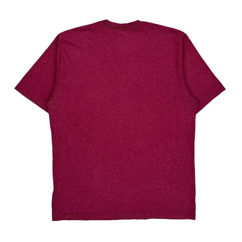 Carhartt T-Shirt - Large Burgundy Cotton Blend