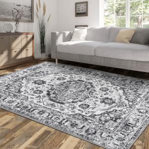 Garvee Area Rugs 8x10 Large Boho Rugs for Living Room Machine Washable Rug Oriental Bedroom Rug Non Slip Office Carpet Low Pi...